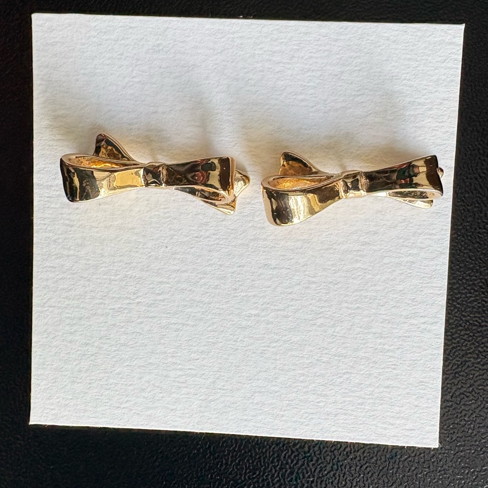 Kate Spade Love Notes Gold Bow Earrings